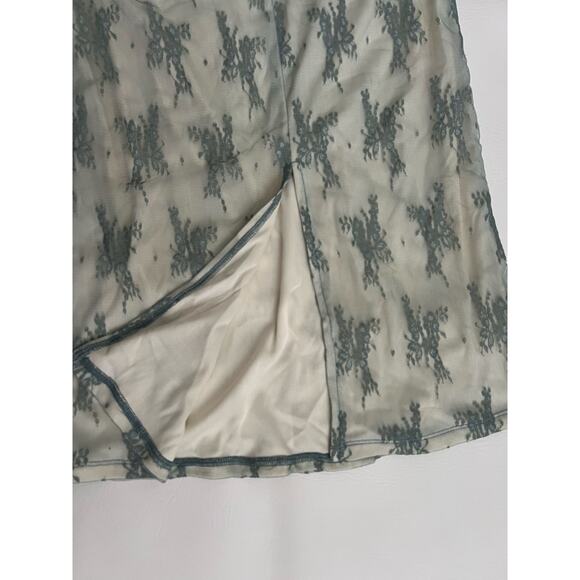 Love + Harmony teal green sheer‎ mesh maxi skirt size large whimsical fairy - Picture 6 of 8
